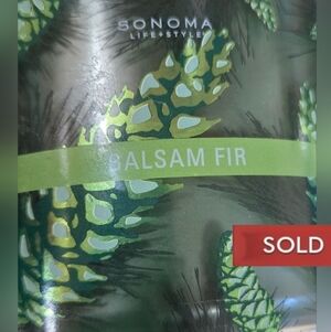 🆕️Sonoma-Balsam Fir Candle with Green and Silver Design